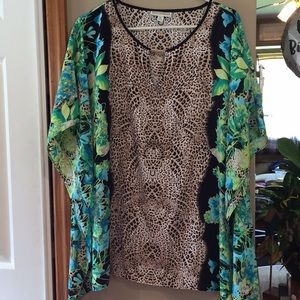 XL Dana Buchman Blouse with Cheetah Print